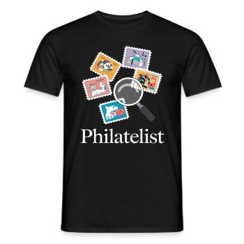 Lustige Briefmarken Briefmarkensammlung Humor - Männer T-Shirt - Schwarz - Vorne - AI Model Male 178 light (178cm)