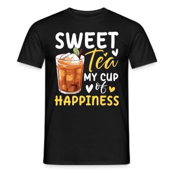 Sweet Tea My Cup Of Happiness für einen - Männer T-Shirt - Schwarz - Vorne - AI Model Male 178 light (178cm)