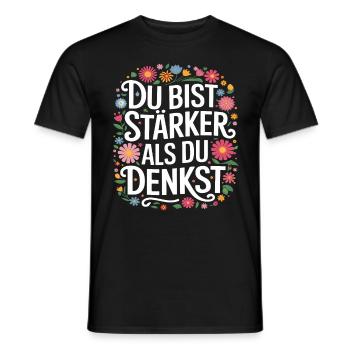 Du Bist Stärker Als Du Denkst - Männer T-Shirt - Schwarz - Vorne - AI Model Male 178 light (178cm)