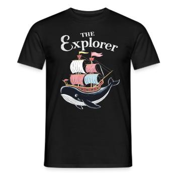 Nautisches Abenteuer mit Wal und Schiff - Männer T-Shirt - Schwarz - Vorne - AI Model Male 178 light (178cm)