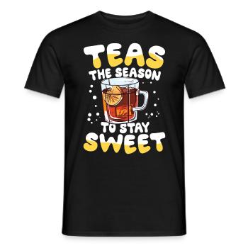 Teas The Season To Stay Sweet für einen - Männer T-Shirt - Schwarz - Vorne - AI Model Male 178 light (178cm)