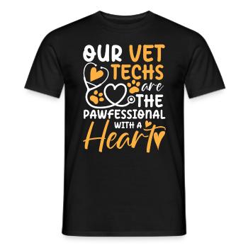 Our Vet Techs Are The Paw fessionals With A Heart - Männer T-Shirt - Schwarz - Vorne - AI Model Male 178 light (178cm)