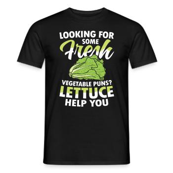 Looking For Some Fresh Vegetable Puns Lettuce - Männer T-Shirt - Schwarz - Vorne - AI Model Male 178 light (178cm)