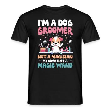 I'm A Dog Groomer Not A Magician für einen - Männer T-Shirt - Schwarz - Vorne - AI Model Male 178 light (178cm)