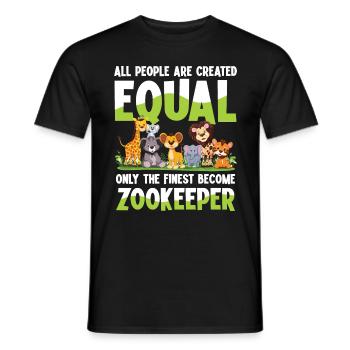 Only The Finest Become Zookeeper - Männer T-Shirt - Schwarz - Vorne - AI Model Male 178 light (178cm)