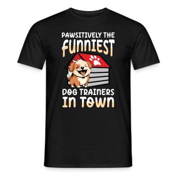 Pawsitively The Funniest Dog Trainers In Town - Männer T-Shirt - Schwarz - Vorne - AI Model Male 178 light (178cm)