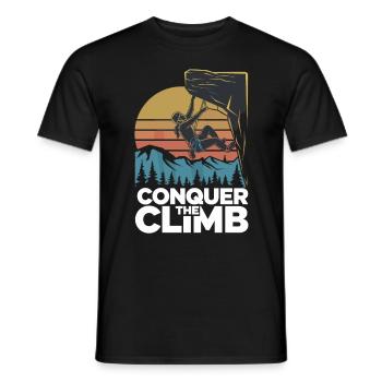 Conquer The Climb - Männer T-Shirt - Schwarz - Vorne - AI Model Male 178 light (178cm)