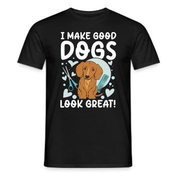 I Make Good Dogs Look Great für einen Hundfriseur - Männer T-Shirt - Schwarz - Vorne - AI Model Male 178 light (178cm)