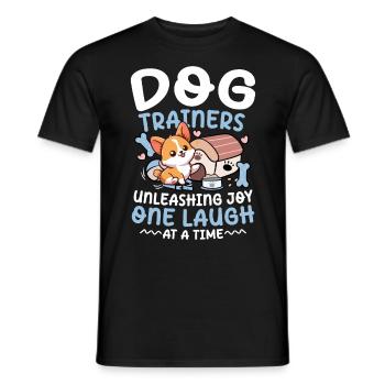 Dog trainers Unleashing Joy One Laugh At A Time - Männer T-Shirt - Schwarz - Vorne - AI Model Male 178 light (178cm)