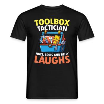 Toolbox Tactician Nuts Bolts and Belly Laughs - Männer T-Shirt - Schwarz - Vorne - AI Model Male 178 light (178cm)
