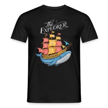 Nautisches Abenteuer mit Wal und Schiff - Männer T-Shirt - Schwarz - Vorne - AI Model Male 178 light (178cm)