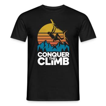 Conquer The Climb - Männer T-Shirt - Schwarz - Vorne - AI Model Male 178 light (178cm)