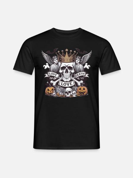Gothic Tattooed Frau mit Kunstwerk und Rosen - Männer T-Shirt - Schwarz
