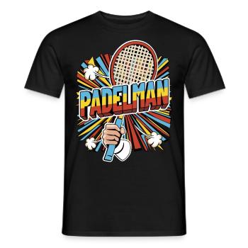 PADELMAN - Männer T-Shirt - Schwarz - Vorne - AI Model Male 178 light (178cm)