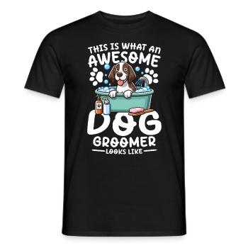 This Is What An Awesome Dog Groomer Looks Like - Männer T-Shirt - Schwarz - Vorne - AI Model Male 178 light (178cm)