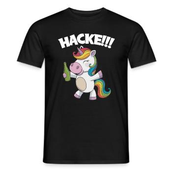 Saufendes Einhorn Hacke für eine Party - Männer T-Shirt - Schwarz - Vorne - AI Model Male 178 light (178cm)