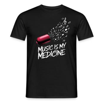 Musik ist meine Medizin für Musikliebhaber - Männer T-Shirt - Schwarz - Vorne - AI Model Male 178 light (178cm)