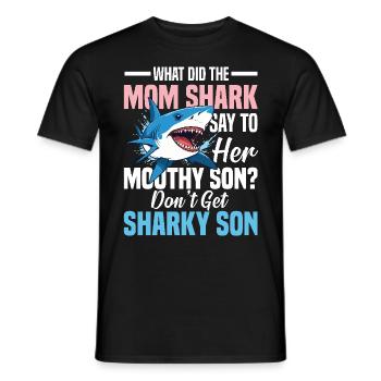 What Did The Mom Shark Say - Männer T-Shirt - Schwarz - Vorne - AI Model Male 178 light (178cm)