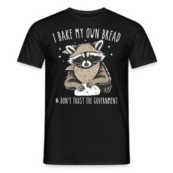 Funny Raccoon - I Bake My Own Bread - T-shirt homme - noir - Devant - AI Model Male 178 light (178cm)