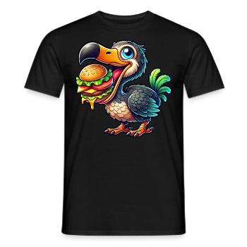 Skurriler Dodo Burger Cheeseburger Fastfood - Männer T-Shirt - Schwarz - Vorne - AI Model Male 178 light (178cm)