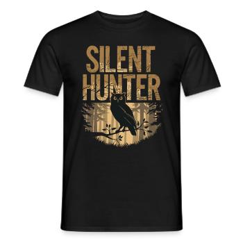 Eule Silent Hunter Nacht für einen Eulen Fan - Männer T-Shirt - Schwarz - Vorne - AI Model Male 178 light (178cm)