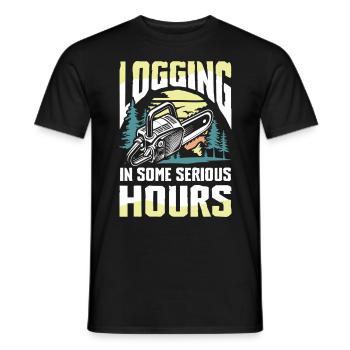 Logging In Some Serious Hours - Männer T-Shirt - Schwarz - Vorne - AI Model Male 178 light (178cm)