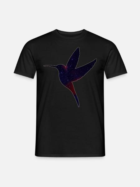 Hummingbird with starry sky - Men's T-Shirt - black