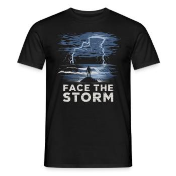 Face The Storm Power Strength Thunder Design - Männer T-Shirt - Schwarz - Vorne - AI Model Male 178 light (178cm)