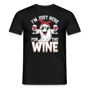 Lustiges Halloween-Geist-Design Weinliebhaber - Männer T-Shirt - Schwarz - Vorne - AI Model Male 178 light (178cm)