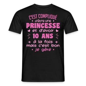Woman Princess Birthday 10 Year Old - Men's T-Shirt - black - Front - AI Model Male 178 light (178cm)