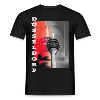 Düsseldorf Skyline TV Tower Allemagne Ville - T-shirt homme - noir - Devant - AI Model Male 178 light (178cm)