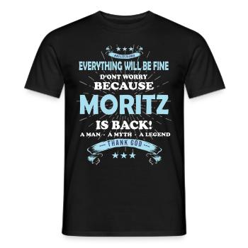 Tout ira bien Moritz est de retour - T-shirt homme - noir - Devant - AI Model Male 178 light (178cm)