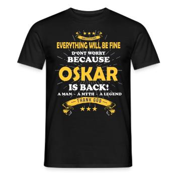 Tout ira bien Oskar est de retour - T-shirt homme - noir - Devant - AI Model Male 178 light (178cm)