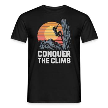 Conquer The Climb - Männer T-Shirt - Schwarz - Vorne - AI Model Male 178 light (178cm)