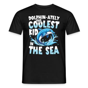 Dolphin-ately The Coolest Kid In The Sea - Männer T-Shirt - Schwarz - Vorne - AI Model Male 178 light (178cm)