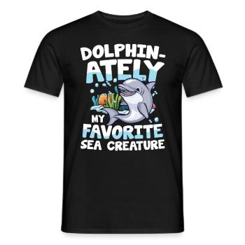 Dolphin-ately My Favorite Sea Creature - Männer T-Shirt - Schwarz - Vorne - AI Model Male 178 light (178cm)