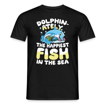 Dolphin-ately The Happiest Fish In The Sea - Männer T-Shirt - Schwarz - Vorne - AI Model Male 178 light (178cm)