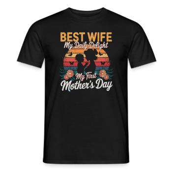 Célébrez la fête des mères pour votre femme - T-shirt homme - noir - Devant - AI Model Male 178 light (178cm)