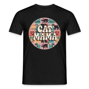Cat Mama Leidenschaft Für Katzen Und Ihre Eigenen - Männer T-Shirt - Schwarz - Vorne - AI Model Male 178 light (178cm)