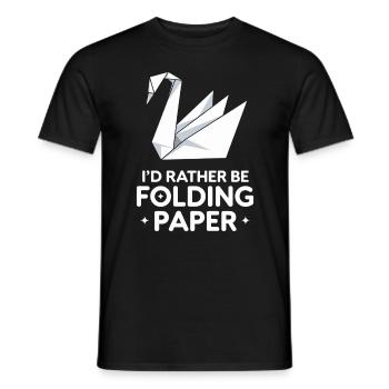 Origami Swans Craft Art Paper Folding Technique - Men's T-Shirt - black - Front - AI Model Male 178 light (178cm)