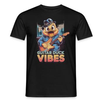Guitar Duck vibes for every musician who - Men's T-Shirt - black - Front - AI Model Male 178 light (178cm)