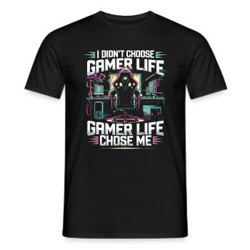 Experience Gamer Life Gaming Passion - Men's T-Shirt - black - Front - AI Model Male 178 light (178cm)