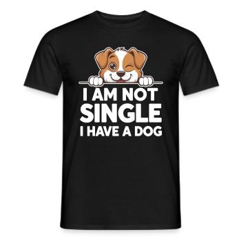 Je ne suis pas célibataire, j’ai un chien... - T-shirt homme - noir - Devant - AI Model Male 178 light (178cm)