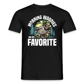 Duck hunters shoot heavier loads flag - Men's T-Shirt - black - Front - AI Model Male 178 light (178cm)