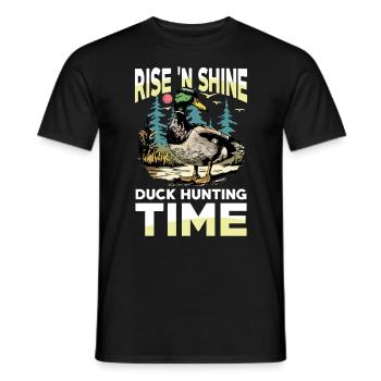 Duck hunters shoot heavier loads flag - Men's T-Shirt - black - Front - AI Model Male 178 light (178cm)