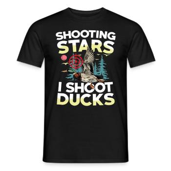 Duck hunters shoot heavier loads flag - Men's T-Shirt - black - Front - AI Model Male 178 light (178cm)
