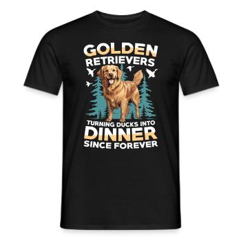 Golden Retriever : les chiens de chasse au canard par excellence - T-shirt homme - noir - Devant - AI Model Male 178 light (178cm)