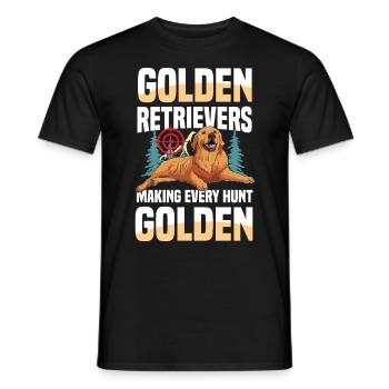 Golden Retriever : les chiens de chasse au canard par excellence - T-shirt homme - noir - Devant - AI Model Male 178 light (178cm)