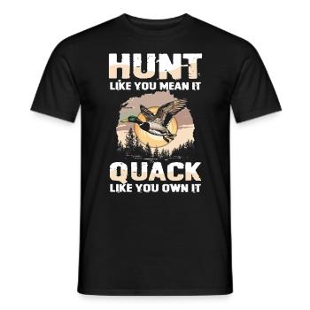 Duck hunters shoot heavier loads flag - Men's T-Shirt - black - Front - AI Model Male 178 light (178cm)