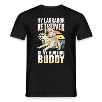 Golden Retriever : les chiens de chasse au canard par excellence - T-shirt homme - noir - Devant - AI Model Male 178 light (178cm)